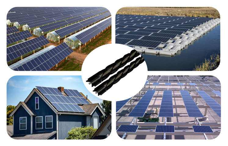 Efficient Rotating Spiral Cylinder Roller Solar Panel Cleaning Brush with Nylon Bristles