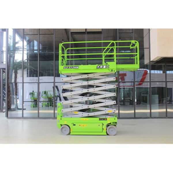 Working Height 10m Hydraulic Scissor Lift 0/2.1m Turning Radius Inside / Outside