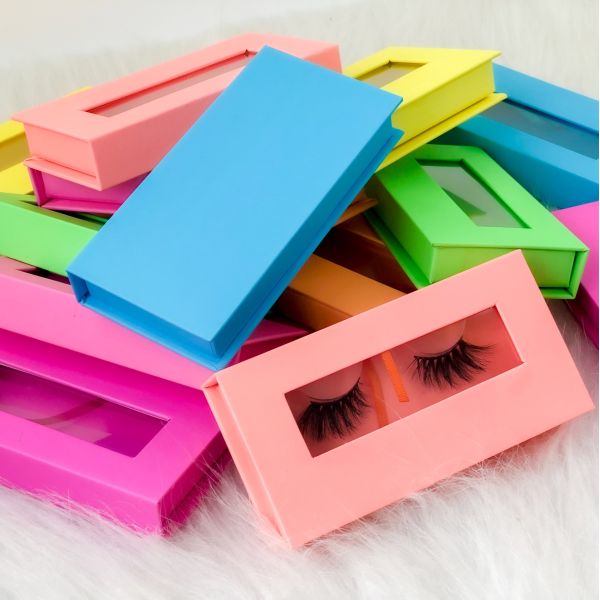 Customized Eyelash Packaging Box Faux Cils Logo Printed Magnetic Gift Boxes With Window