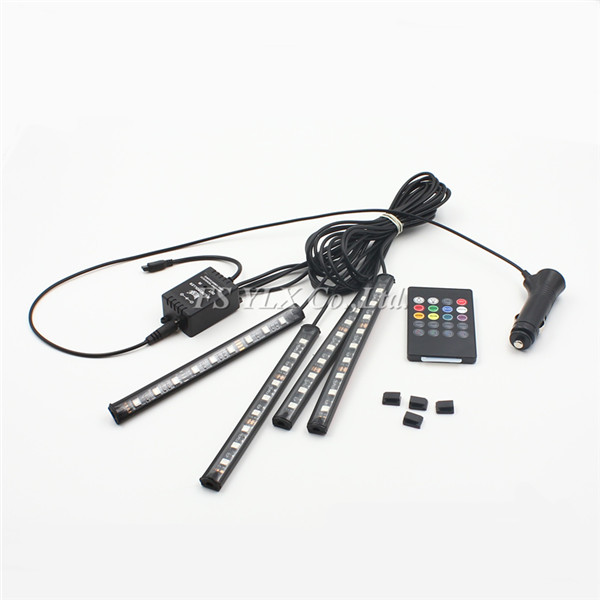 Sound-activated RGB LED strips RGB LED Interior Footwell Lights Strips RGB Atmosphere LED Footwell Lamp Strips