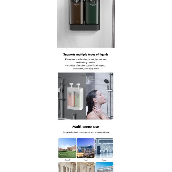 Customizable Tamper Proof Double to Triple Wall Mounted Soap Dispenser with ABS Material for Liquid Soap