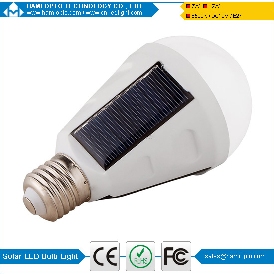 7W 5Hours work time Portable E27/E26 Led Bulb Lamp Rechargeable Solar Panel Applicable
