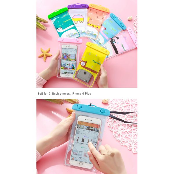 6 Inch Waterproof Cell Phone Pouch , Creative Water Resistant Cell Phone Pouch