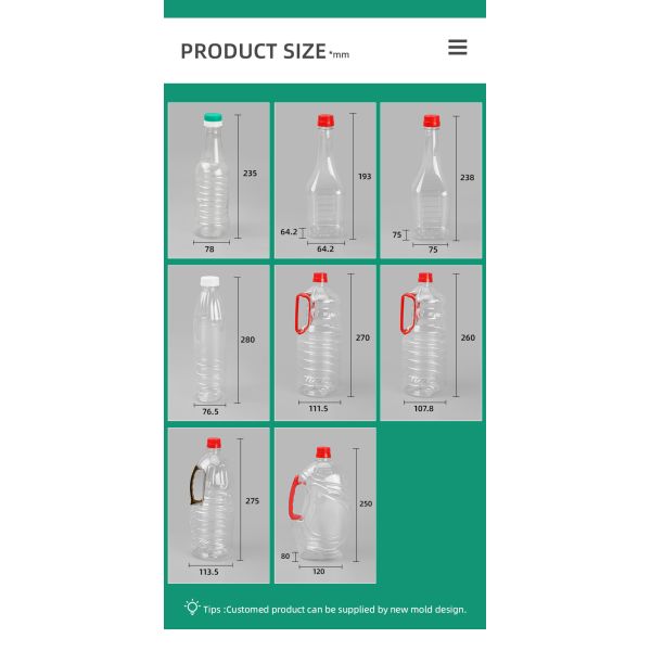 Leak Proof Plastic Condiment Bottles 760ml Edible Oil PET Bottles