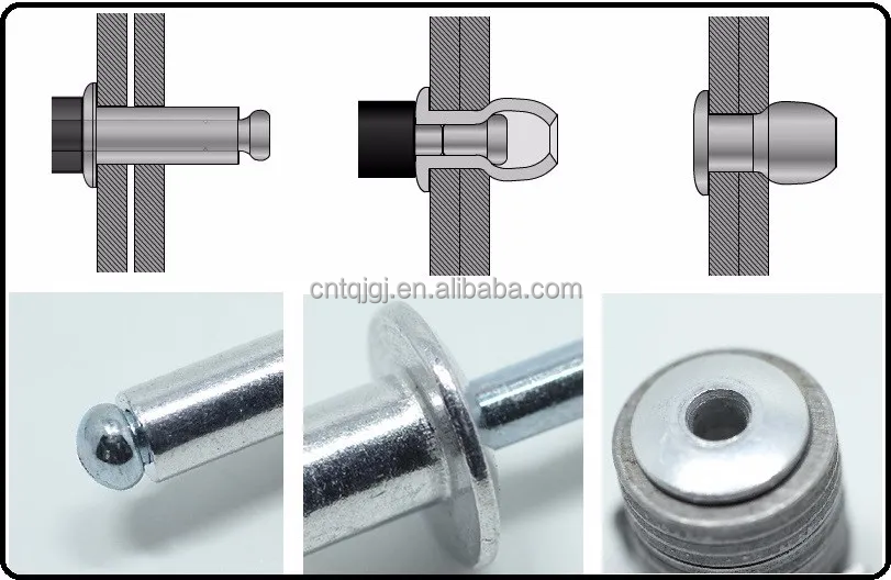 2.4-6.4mm Durable Round Head Open End Pop Core-pulling Stainless Steel Blind Rivets for Waterproof Applications in Industry