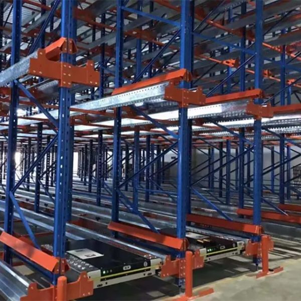 Radio Shuttle Rack FIFO LIFO Dual Mode Pallet Racking System Fire Access Both Ends Loading