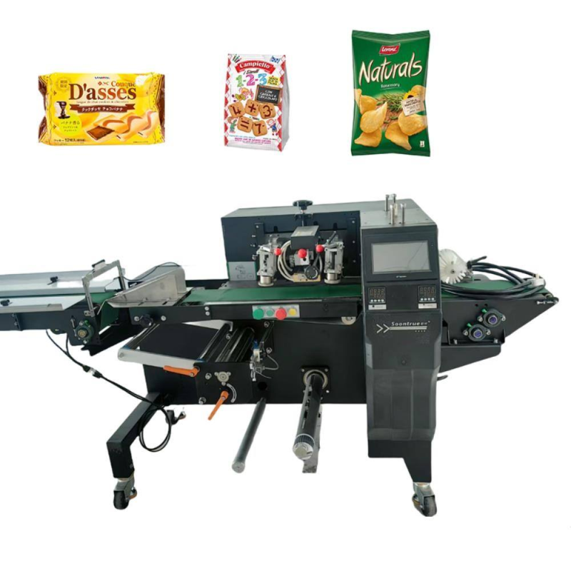 SZ-350 3-Servo Horizontal Flow Wrap Packing Machine with High-Accuracy and 30-120bags/min Speed for Snacks and Bread