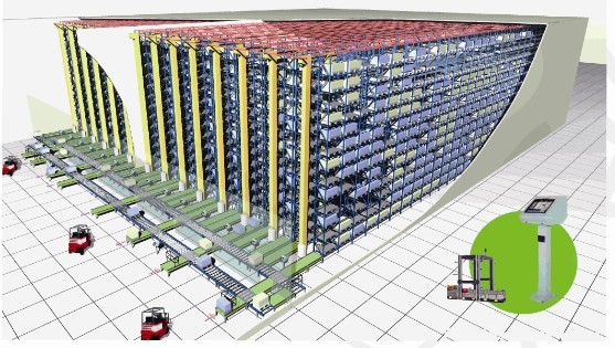 Hightech ASRS Systems , 10 - 24m Crane Enteing Pallet Rack System 3.0mm Depth