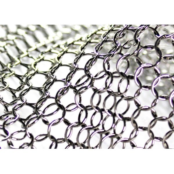 Round Hole Chain Mail Curtain , Architectural Ring Mesh Curtain