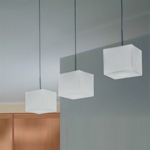 Modern Cubi Pendant Lamp milk white cubic glass cube Suspension Light(WH-MI-334)