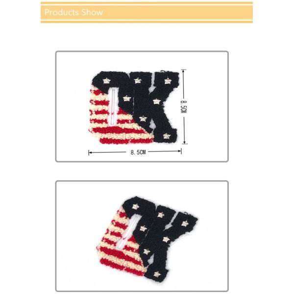 Eco Friendly Custom Chenille Patches , Ok Letter Clothing Badges Patches 8.5 * 8.5CM Size