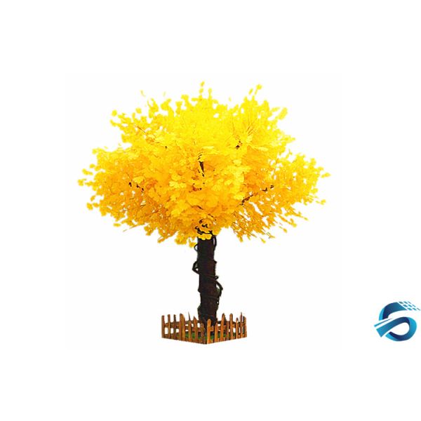Customize Waterproof Artificial Yellow Tree Real Touch With PE Leaves