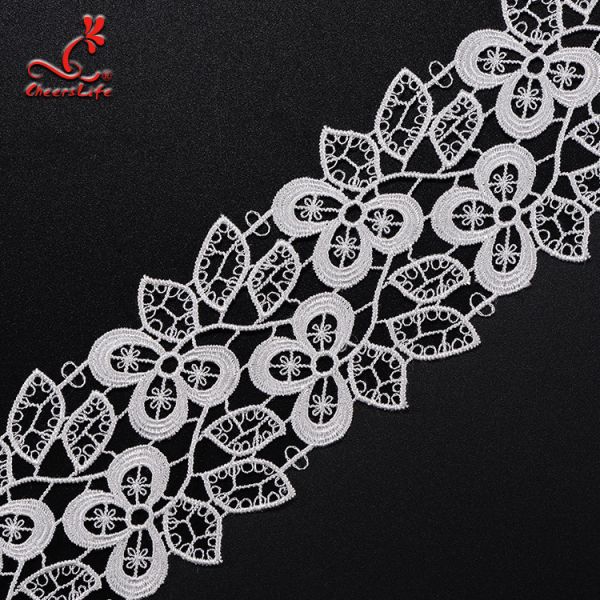 Wholesale Chemical Embroidery Polyester Lace Trim For Clothing Decoration