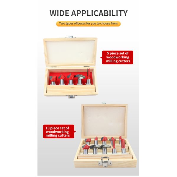 10 Piece Carbide Tipped Router 12mm Trimming End Mill 6 Flute Cnc Router Bits For Wood