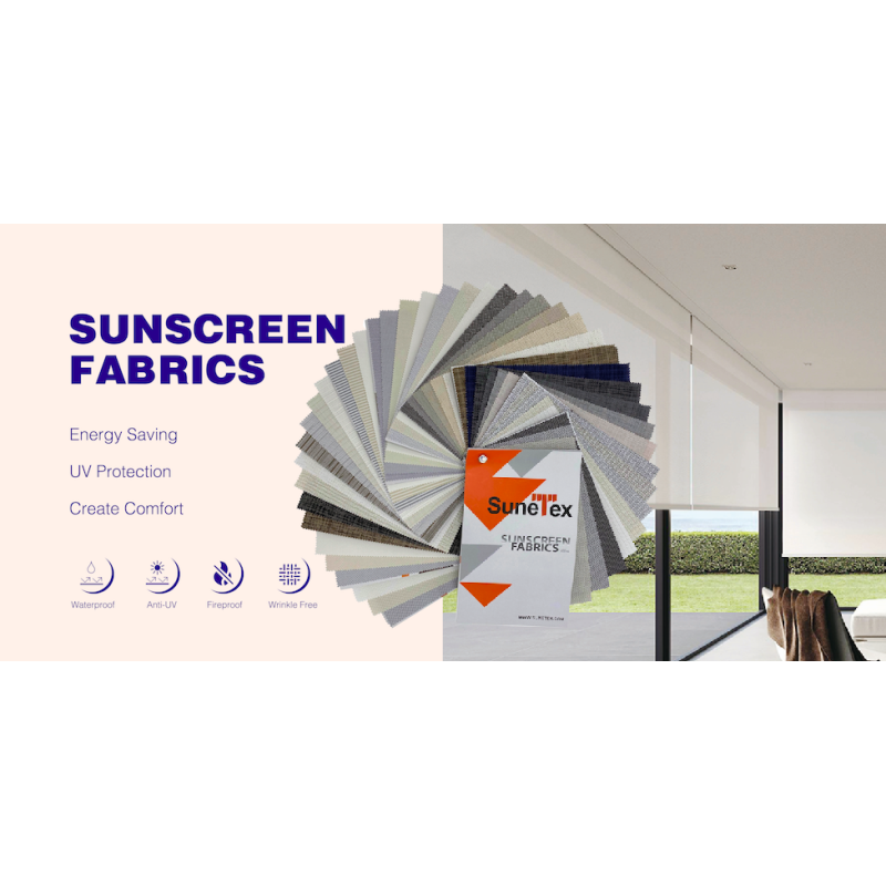 70% PVC 30% Coated Polyester Fire Proof Waterproof Sunscreen Fabric for Roller Blinds