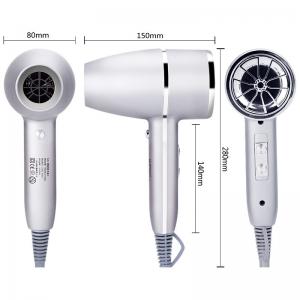 Buy cheap 1400W DC Hair Dryer Negative Ions Small Size 2m Cord With 3 Nozzle product