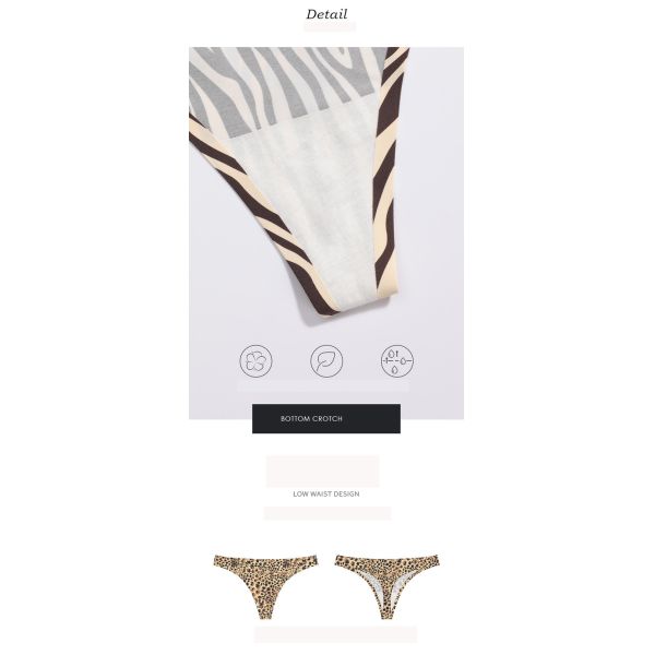 Leopard Print Zebra G String Thong One Piece Seamless Thongs No Show Panty Lines