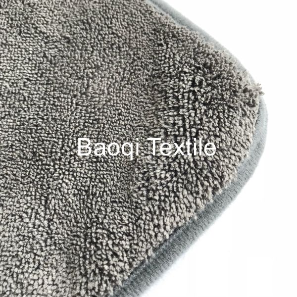 Grey microfiber drying towel 80% poly 20% polyamide car drying towel,thick double sides microfiber bath towels