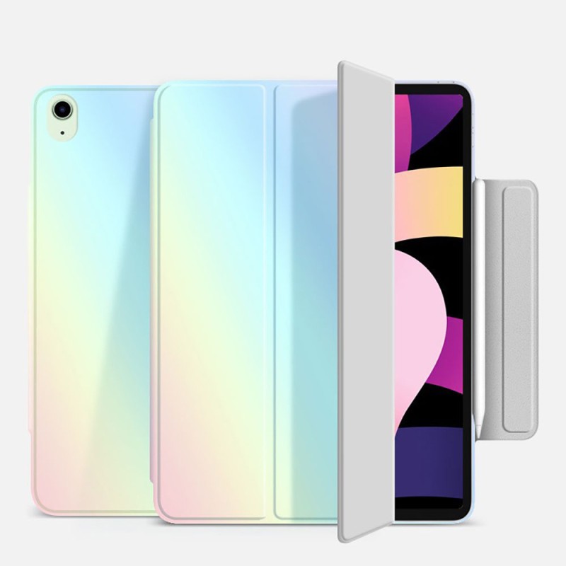 Laudtec Gradient Ultra Slim PTU+PC Leather Tri-Fold Magnetic Tablet Case for iPad Smart Sleep Drop Protection Custom Logo OEM