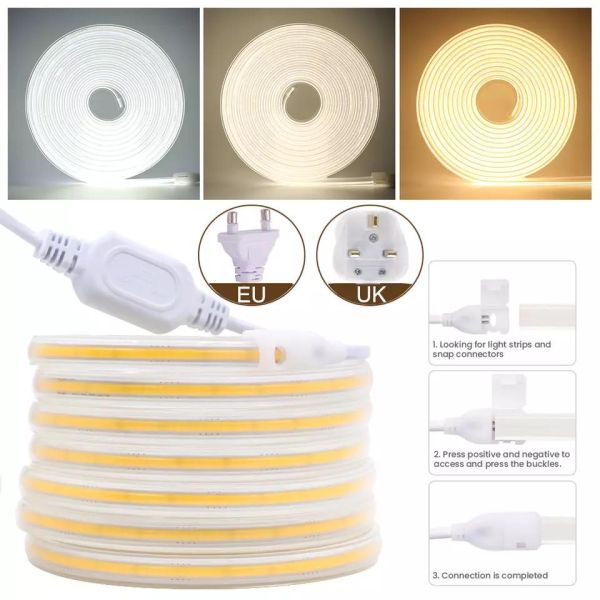 280leds / meter 12v 24v 220v Rgbw Cob Light Strip Cob Led Strip Length 50Meters/roll