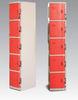 ABS Material Coin Operated Lockers 5 Tier Red / Orange For Swimming Pool