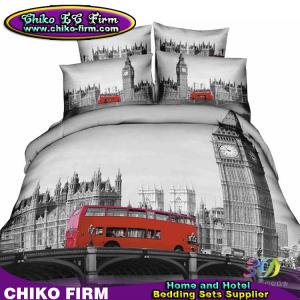China London City Design Cotton Duvet Cover Flat Sheet Pillow Shams 3D Bedding Sets on sale