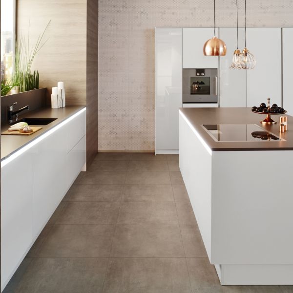 White Parallel Acrylic Kitchen Cabinet With Island High Gloss
