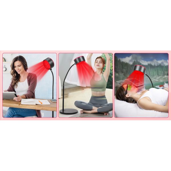 Adjustable Height Red Light Therapy Light with Remote Control and 660nm and 850nm Infrared Therapy Light