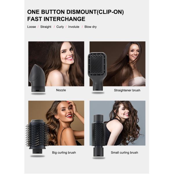 Multifunctional 4 In 1 Hot Air Brush 120C Temperature ABS Material