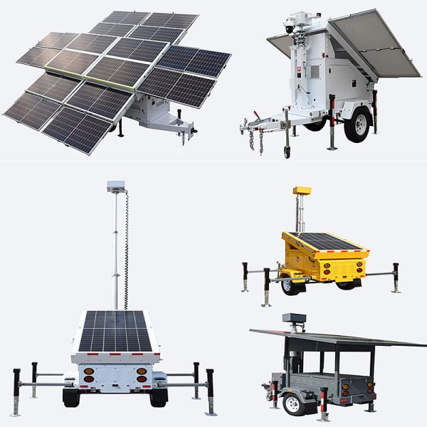 Mobile Solar Light Tower Emergency Response Telescopic Light Tower Hydraulic Mast 5-9m Solar LED Light Tower