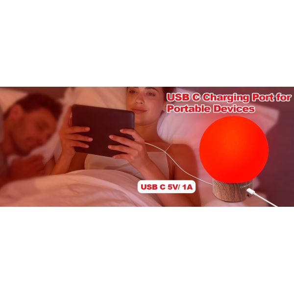 630nm Red Light Therapy Lamp with Adjustable Color Temperature and Timer Function for Comfortable Sleep