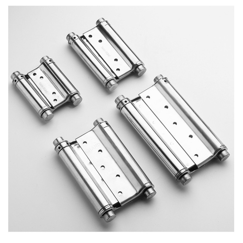 Modern Double-Open Automatic Closing Adjustable Stainless Steel Door Spring Hinge 110 Opening Angle Wall Mount