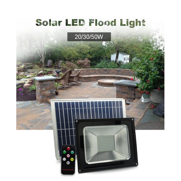 High Llumen IP65 outdoor waterproof 30W solar floodlight with remote control CE and RoHS