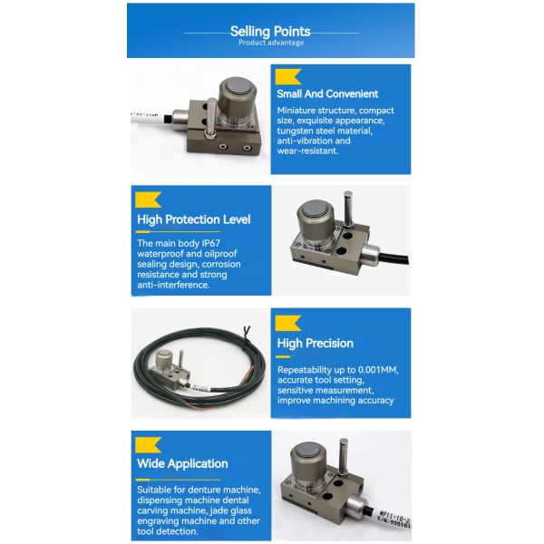 MP11-10 Tungsten Steel 10mm Diameter CNC Tool Setter for Engraving Dispensing Jade Dental Carving Machine
