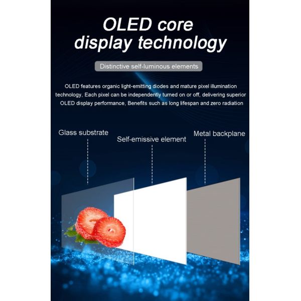 77 Inch Transparent OLED Touch Screen Digital Kiosk with Aluminum Alloy Frame and Pen/Finger Touch Writing Method
