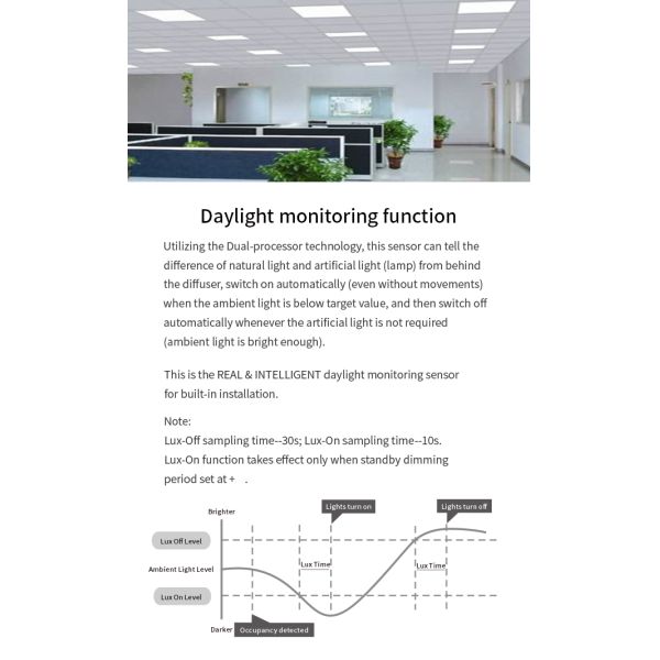 DALI-2 D4i microwave motion sensor, integrated switchable DALI-2 bus power supply, self-contained "application controller", with detachable antenna