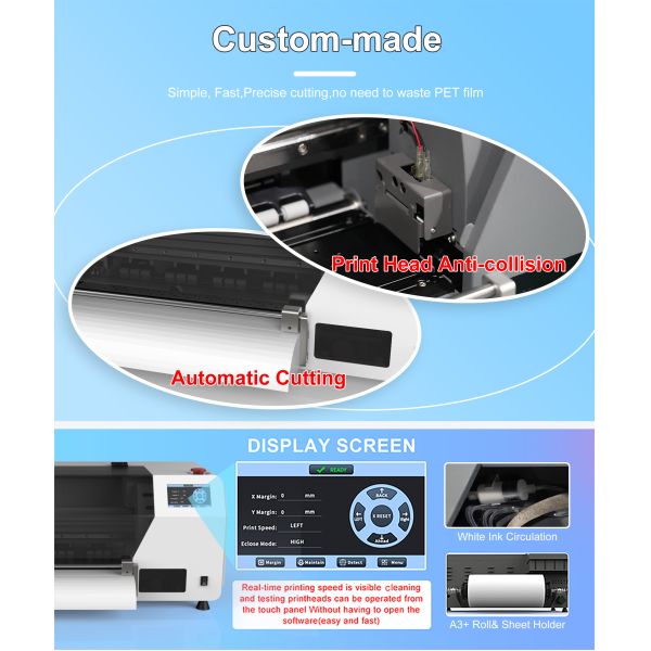 KECAI DTF Printer A3 XP600 Versatile Direct to Film Transfer Printer for Cotton Polyester Leather Fabric Printing Solution