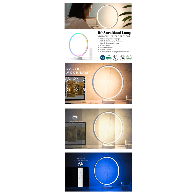 2700K Dimmable Remote Control Mood Lighting Lamp Modern RGB Mood Light