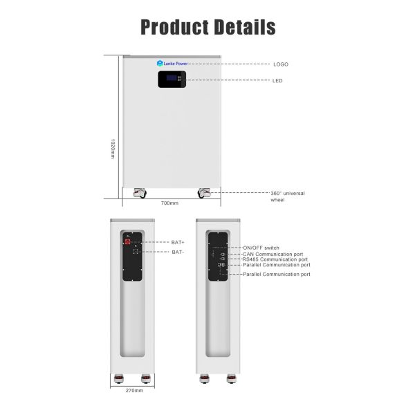 Fast Charging Home Solar Inverter System ODM 4000W Li-ion 5KW~15KW 51.2V