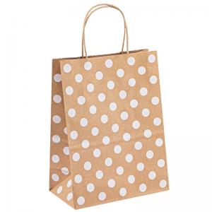 China Recyclable Kraft Paper T Shirt Bags Custom Shopping Handle Paper Bag For Food on sale