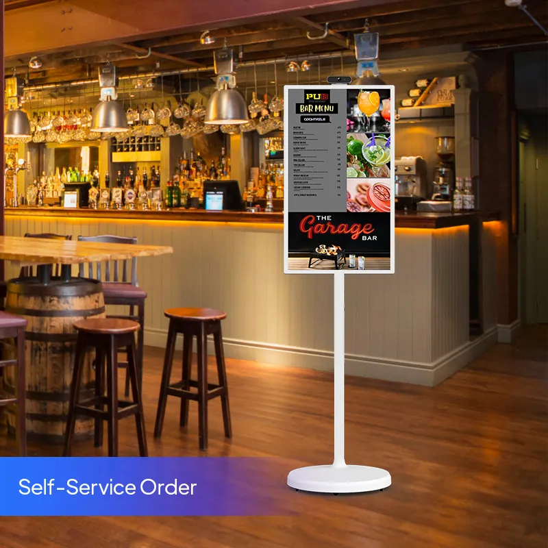 21.5-inch Portable Smart Display on Wheels, Battery Powered Standby Screen for Fitness, Yoga and Live Streaming