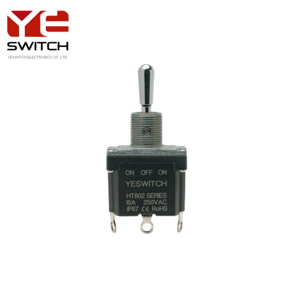 Metal Toggle Switch Single Pole ON-OFF-ON With Solder Terminal