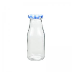 China 11oz BPA Free Glass Milk Bottles Reusable With Metal Twist Lids on sale