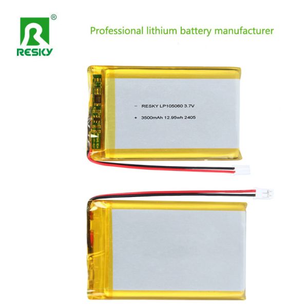 RESKY LP105060 3.7V 3500mAh 12.95wh Solar Power Lithium Battery Cell Rechargeable Batteries