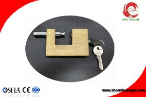 China Safety Brass Padlock In Strong Rectangular Lock Body Width 50mm on sale