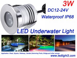 China 3W CREE XBD Led Underwater Light IP68 Waterproof DC12-24V Swimming Pool Fountain Landscaping lighting on sale