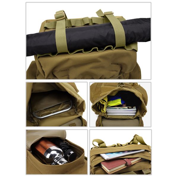 Camouflage tactical Tactical Backpack Multifunctional 65L With Double Shoulder Straps