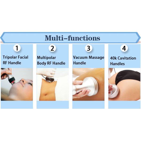 Popular beauty device about Tripollar RF ultrasonic cavitation vacuum massage
