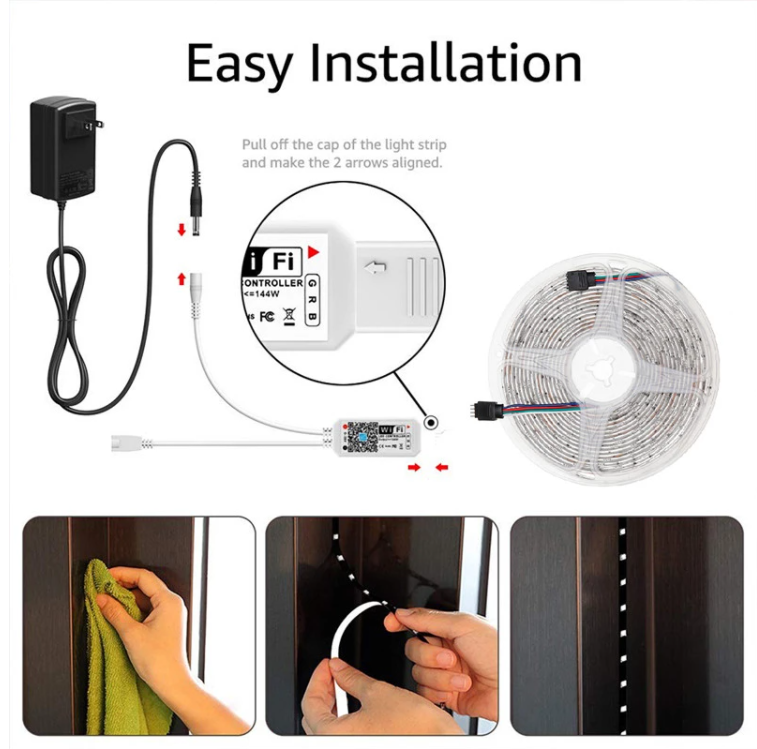CE RoHS Bluetooth Remote Control LED Strip Lights