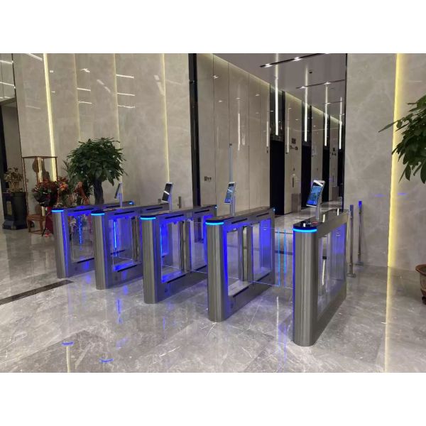 Access Control Security Swing Barrier Gate With Face Recognition Temperature Detection